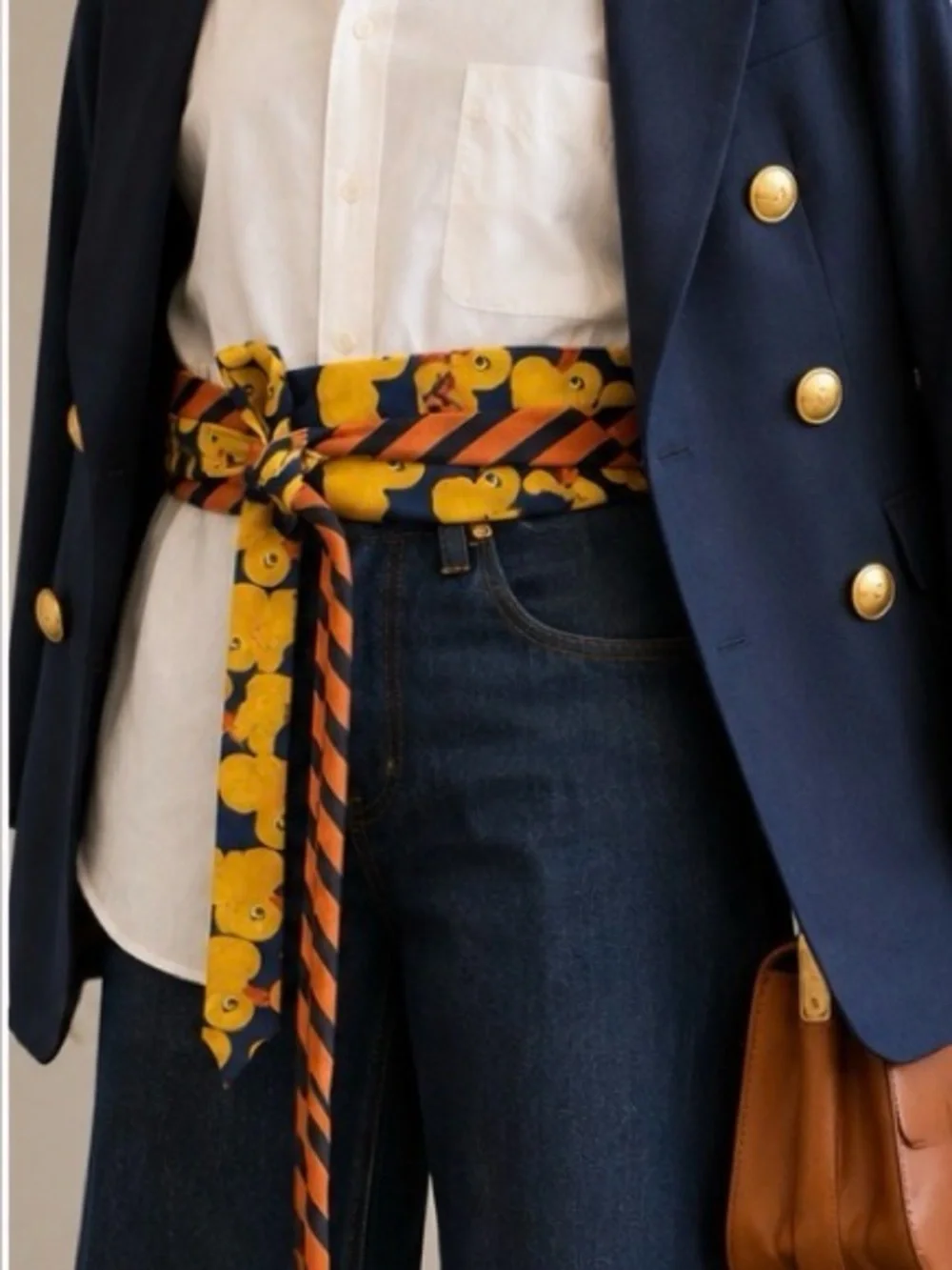 Curated Vintage Tie Obi Belt Sash Scarf Bow Preppy Statement Rubber Duckie tie 🦆